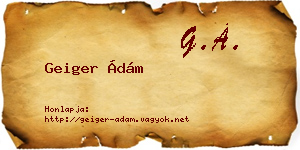 Geiger Ádám névjegykártya